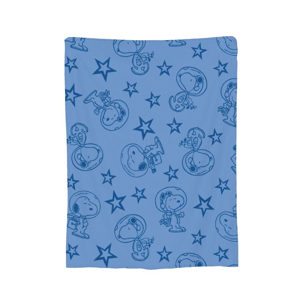 Snoopys Blue Space Astronaut Pattern Blanket Cover Flannel Throw Blanket Bed Sofa Printed Soft Warm Bedsprea,