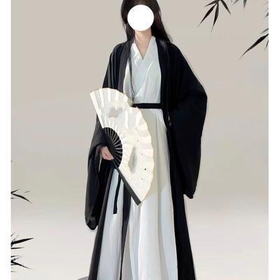 Denně vylepšený čínský oblek s křížovým límečkem Hanfu ve stylu Wei a Jin