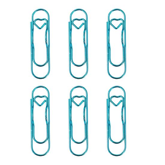 6Pcs Metal Heart Pen Clips Notebook Pen Holders Colored Paperclip Cute Shaped Clips School Supplies Organizer