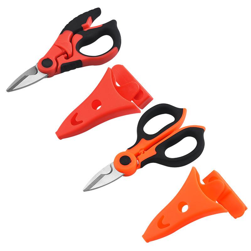 Outdoor Fishing Scissors with Serrated Blades for Line and Lead Cutting, PE Carbon Fiber Special Gear.