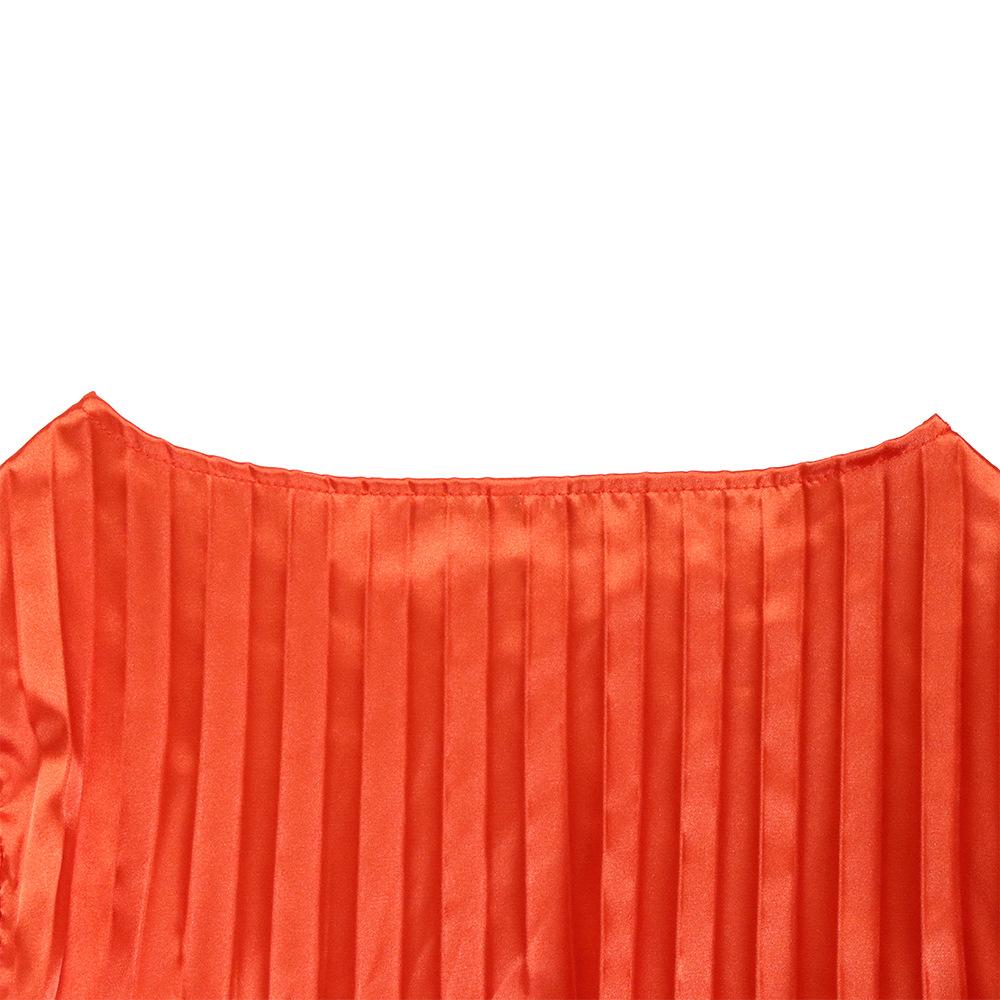 Große Größe Frauen Sommer Mode Solide Plissee Verband Kleid Damen Ein Stück Lange Ärmel Kurzes Kleid