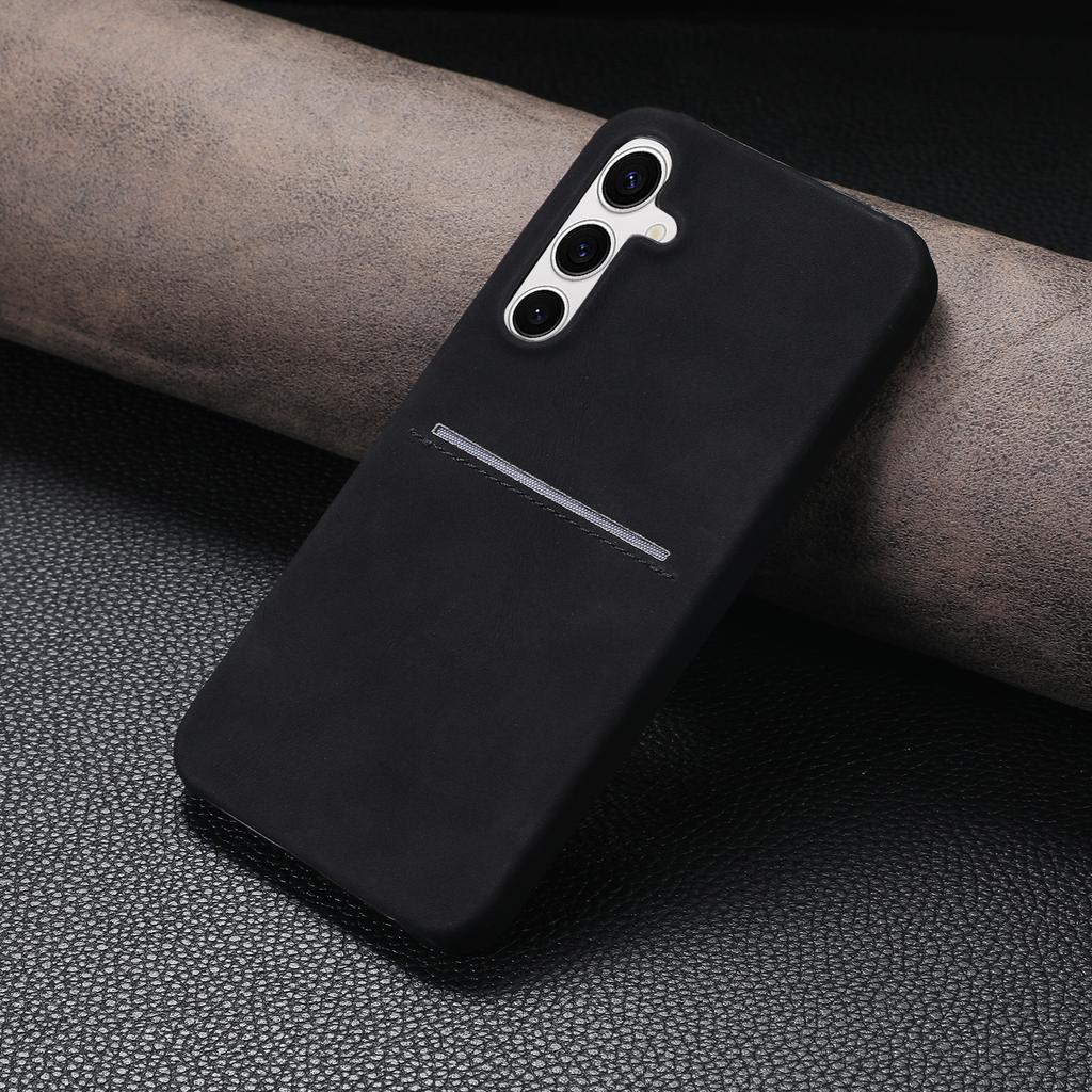 Card Slot Sheepskin Leather Texture Case For Samsung S26 S25 S24 S23 Ultra A55 A35 A15 A54 A34 Wallet Thin Hard PC Armor Cover