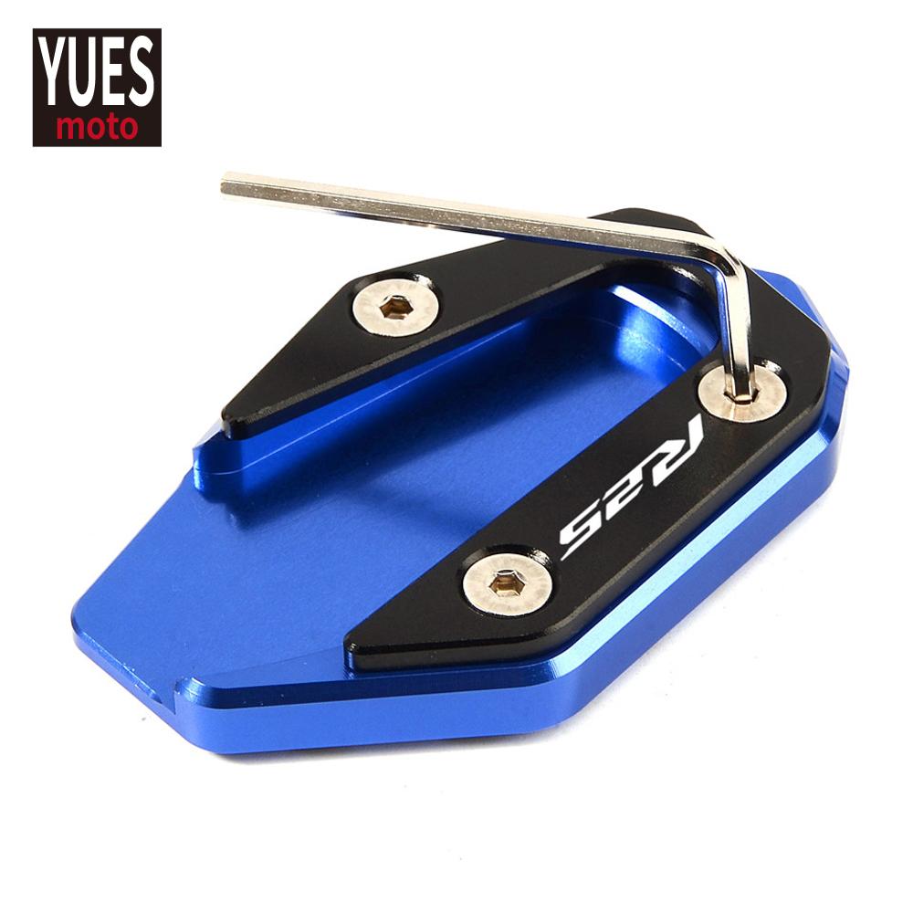 Motorcycle Accessories CNC Aluminum Side Stand Kickstand Extension Enlarger Plate stands For YAMAHA YZF R3 ABS 2015-