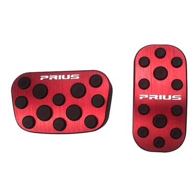 BOYOUS Couvre-pédales en aluminium pour Toyota Prius Prius PHV Série 50 pour Frein et Sans Outils Couvercles Ronds en Caoutchouc de [Dernier Modèle] (Modèles Anciens/Récents)