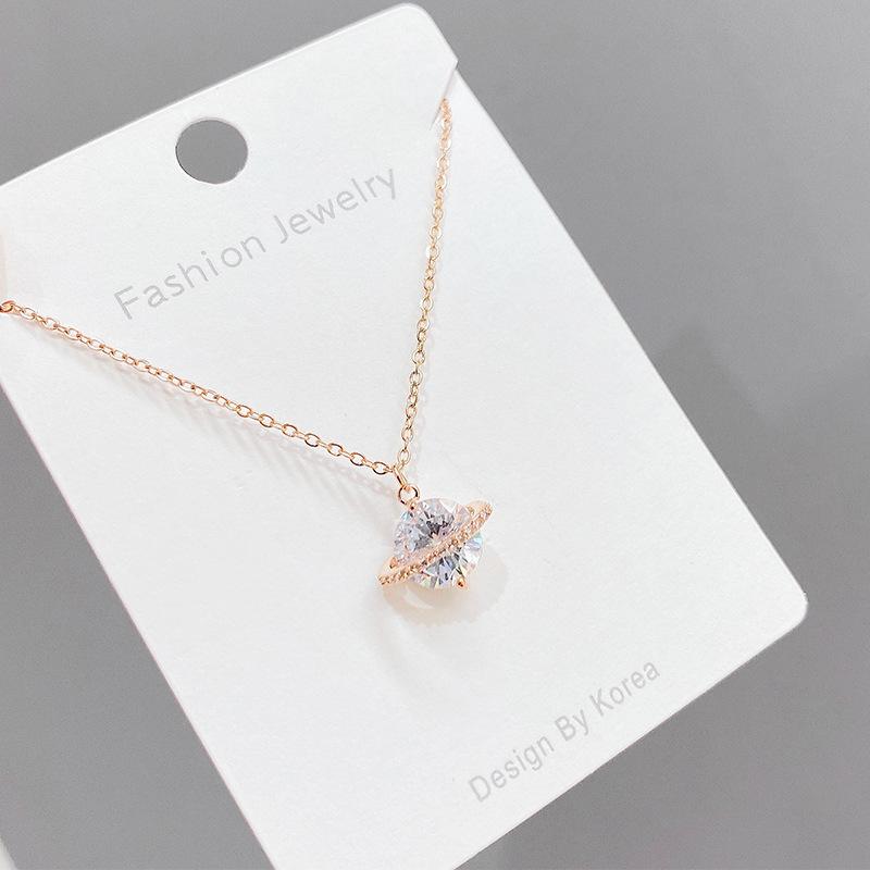 Necklaces for Women Korean Fashion Sexy Female Clavicle Chain Jewelry Saturn Planet Chain