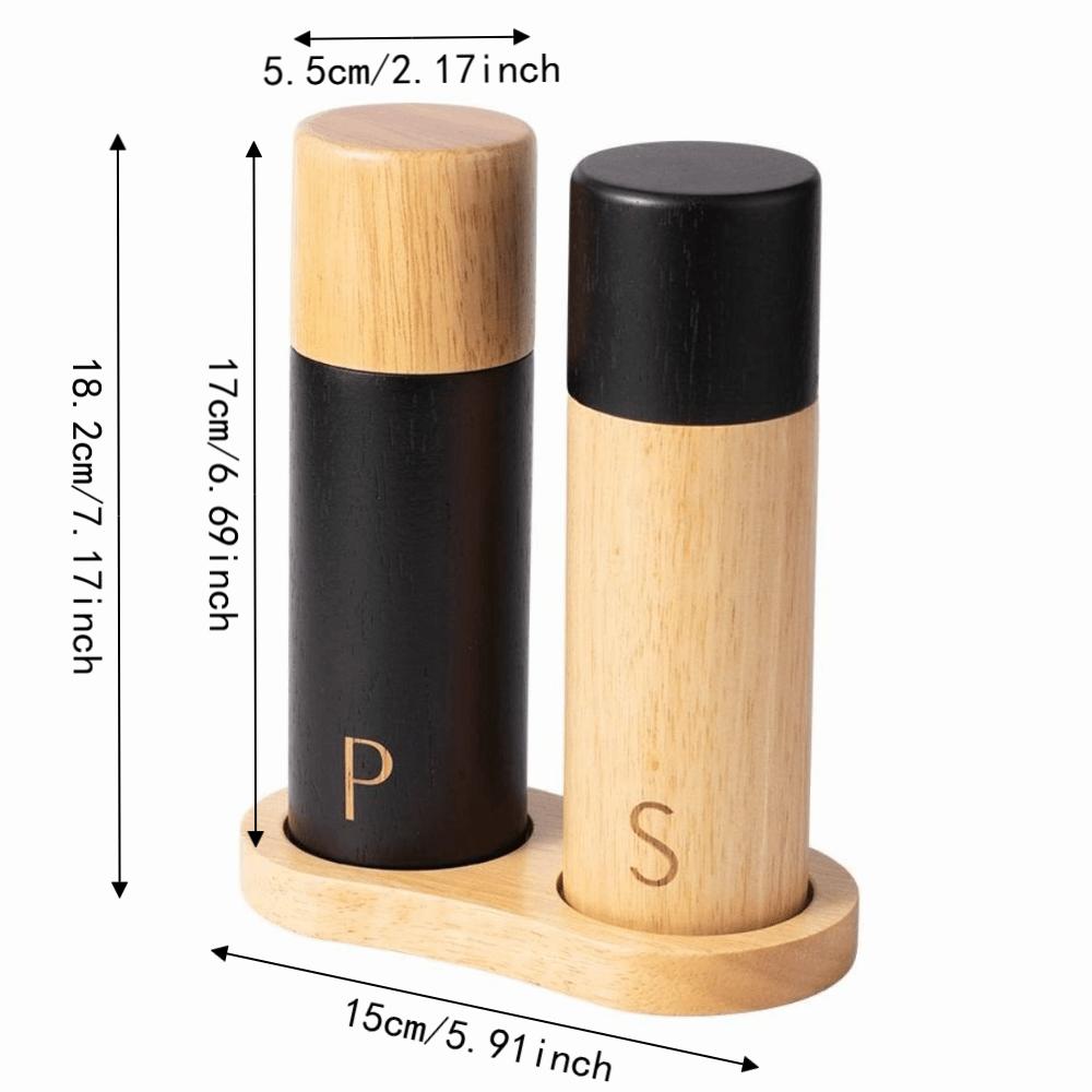 Manual Wooden Salt and Pepper Grinder Set 7 Inch Salt and Pepper Mill Spice Mill Bottle Kitchen