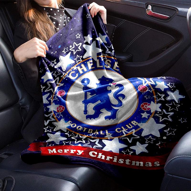 Football Club Emblem Lion Blanket Flannel Blanket for Bed, Sofa, Camping, Hiking, Picnic Essentials, Gift for Family Fan Gifts