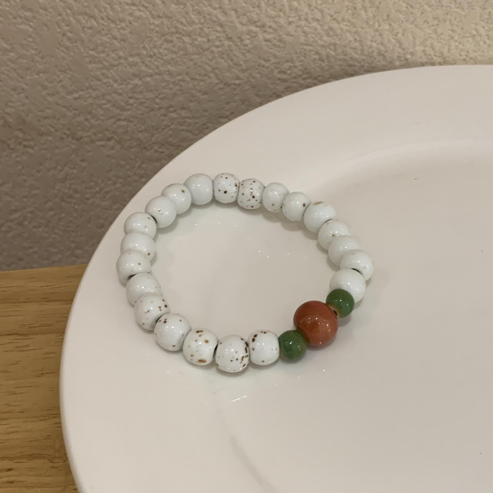 New Chinese Ethnic Jingdezhen Ceramic Woven Bracelet, Literary All-Match Decorative Bracelet for Student Girls Gift