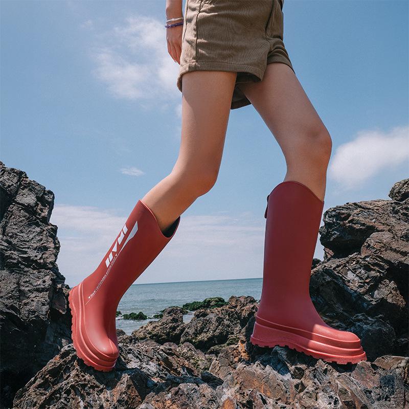 Damen Hohe Rutschfeste Gummistiefel - Wasserdichte Gummischuhe für Alle Jahreszeiten