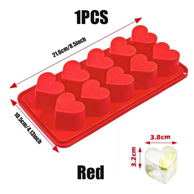 Mini Love Chocolate Heart Shaped Silicone Mold Pink Red Ice Cube Mold Multifunctional DIY Pudding Candy Mold Whiskey Kitchen