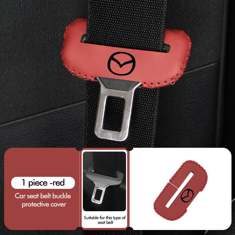 Car Seat Belt Buckle Cover Leather Protector Anti-collision Case For Mazda 2 3 5 6 Axela Atenza Speed 6 CX3 CX4 CX5 CX7 CX8 CX9