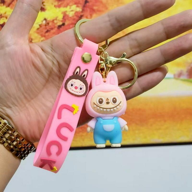 Colorful Cartoon Pvc Sheep Keychain Adorable Soft Keyring for Bags and Cars