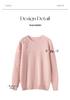 Women's Floral Embroidered Cashmere Sweater – Round Neck, Long Sleeve, Autumn/Winter 2025 Style