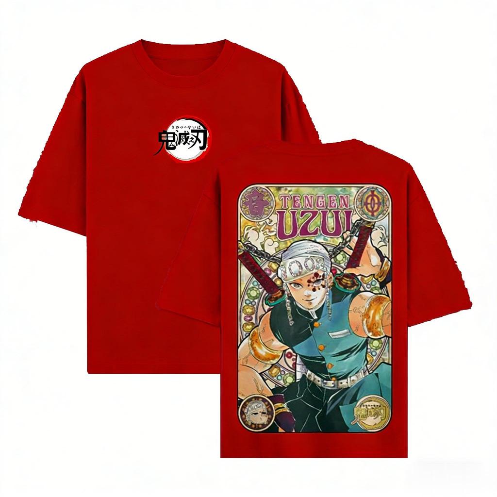 Anime Demon Slayer Tengen Uzui Zenitsu T Shirt Men Women Casual Short Sleeve Summer Graphic Tee Harajuku Streetwear Cosplay Y2k