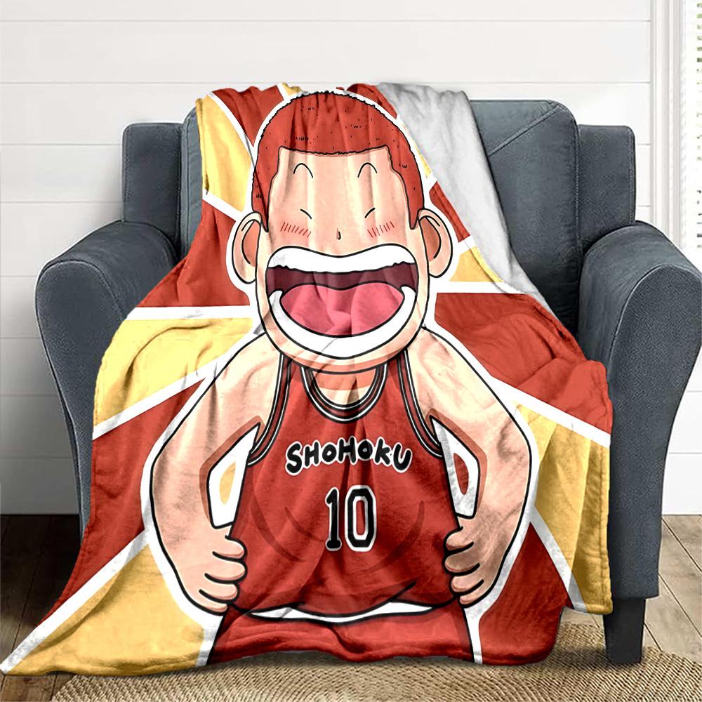 1 szt. SLAM DUNK Flanelowy Koc Rzutowy HD Nadruk Lekki Miękki Ciepły Koc na Każdą Porę Roku do Sofy, Łóżka, Podróży, Kempingu Można Prać w Pralce