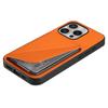 DENIOR D04 For iPhone 16 Pro Case Card Holder Kickstand Leather Coated Phone Cover