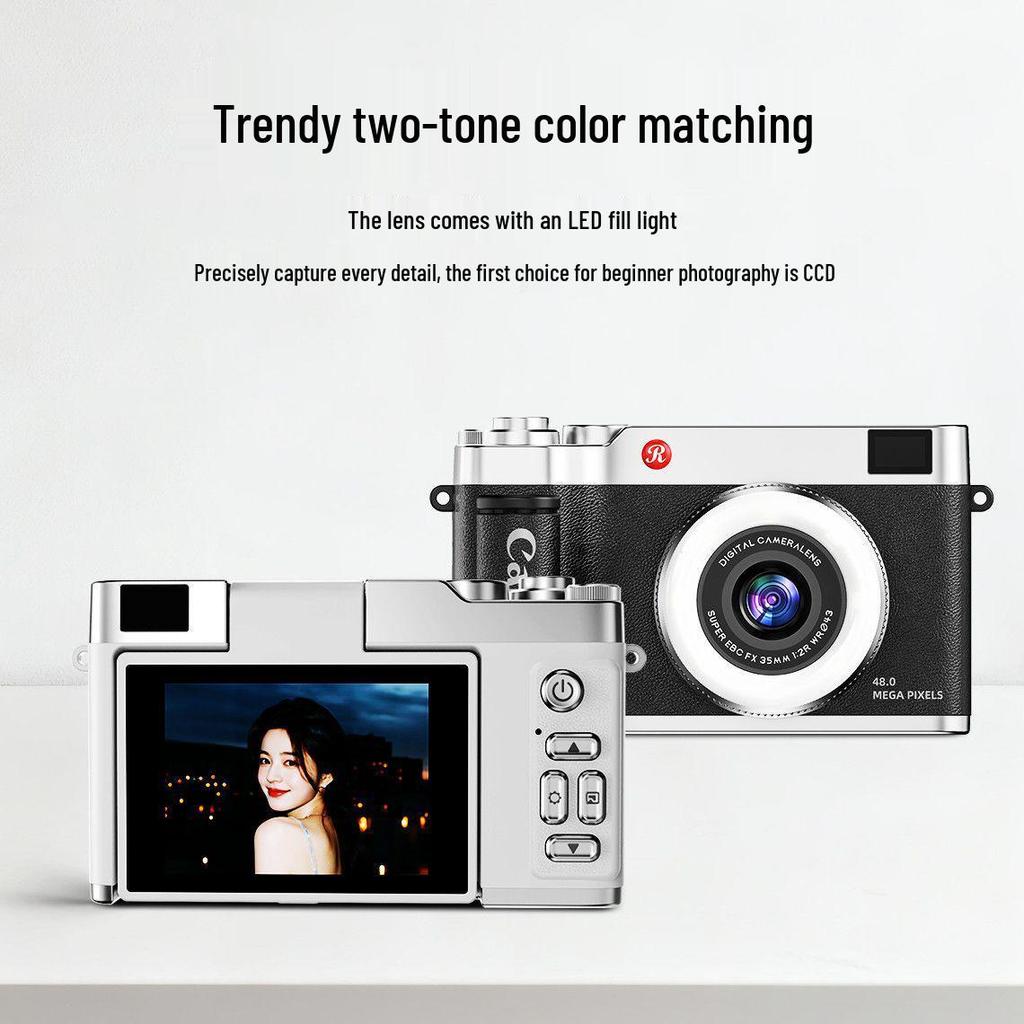 4K High-Resolution Flip Screen Mirrorless Digital Camera for Vlogging and Parties