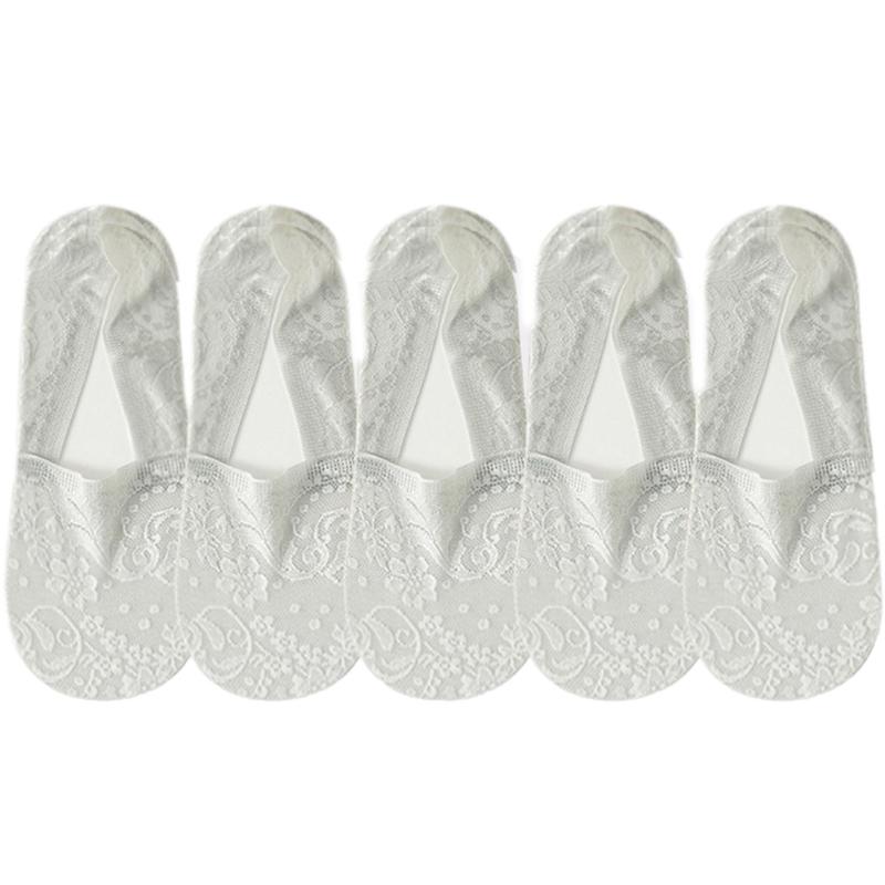 No Show Socks Women for Flats Invisible Hiddens Socks Lace Low Cut Liner Socks with Antis Slip Strips Cotton Bottom Socks