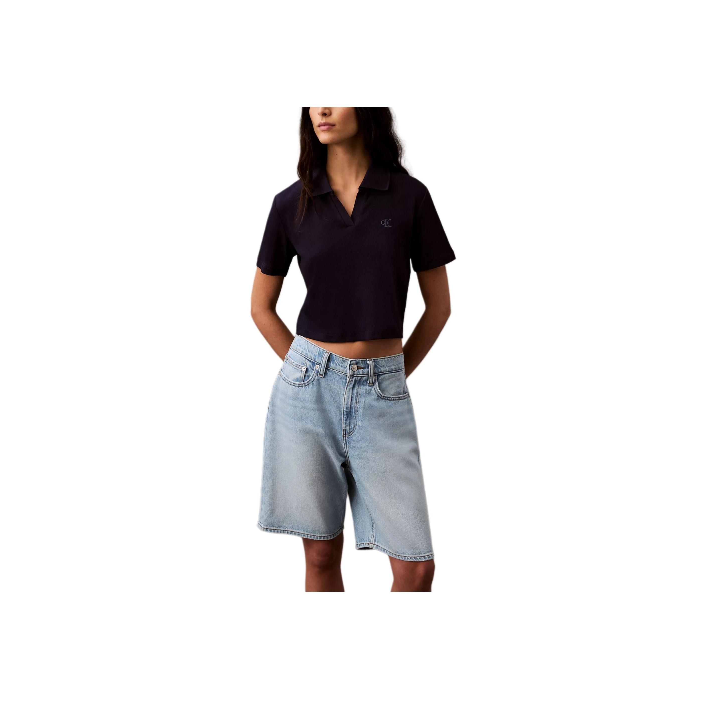 

Calvin Klein Soft Breathable Comfortable Short Sleeve Polo Shirt Women tops Blue 47AB206-501 M