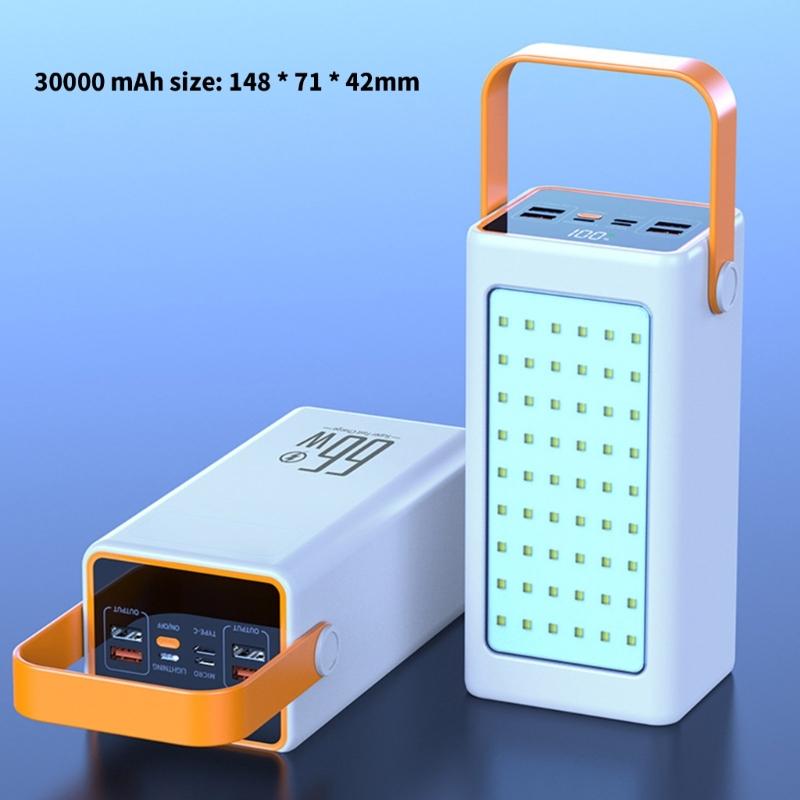Outdoor Camping Lamp and Mobile Power Adapter 66W for Simultaneous Charging of 5 Devices with Long Battery Service