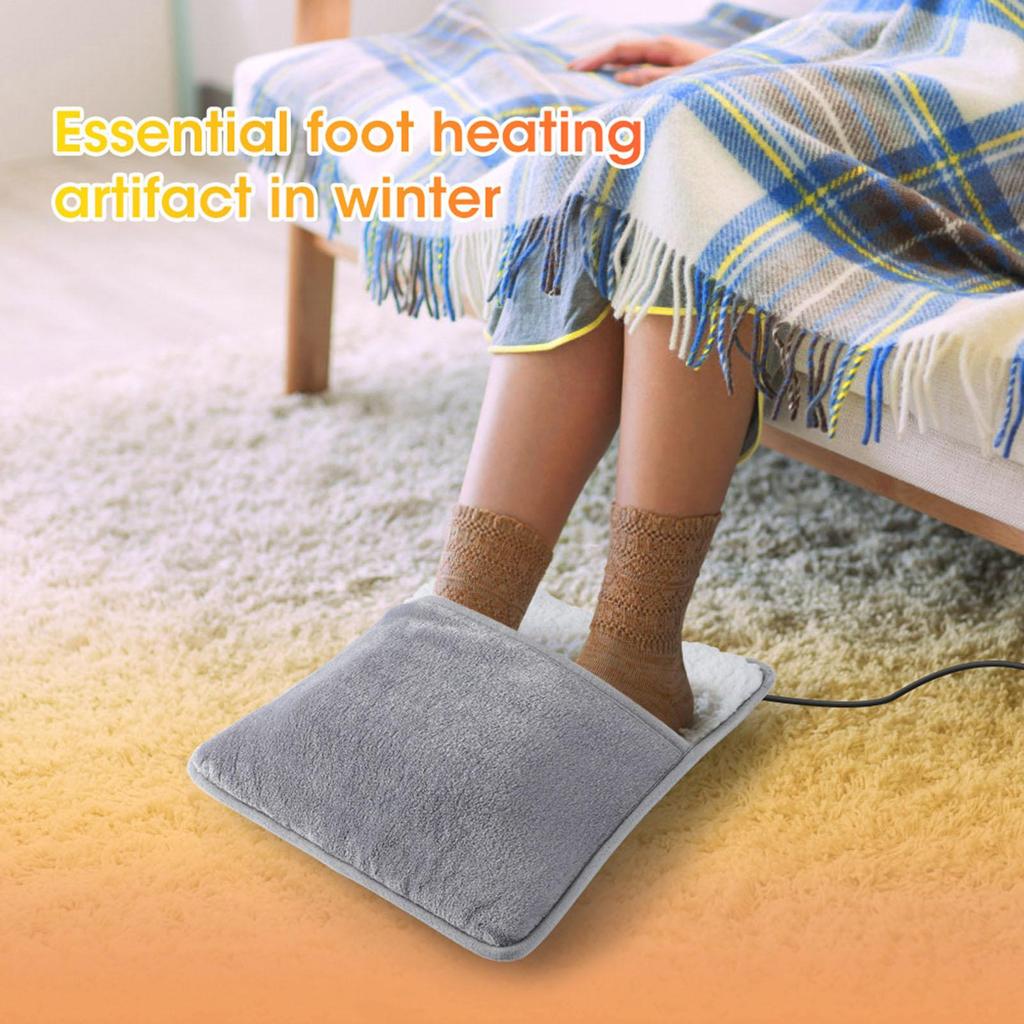 Fast Heating Foot Warmer Quick Soft Cover Heating Pad for Feet for Bedroom Rest Indoor Desk Daily Relaxation Winter Home