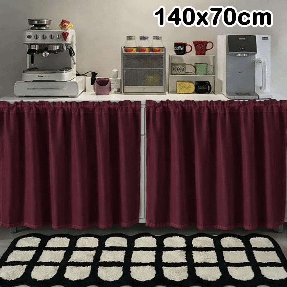 New Waterproof Chiffon Curtain Thickened Scratch-resistant Kitchen Cabinet Curtain Blockout Dustproof Table Skirt Cabinet Sundry