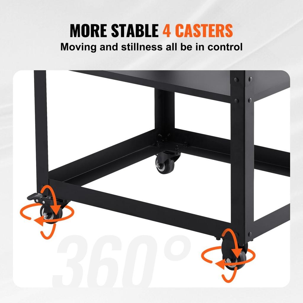 Planer Stand, 100 lbs/ 45 kg heavy loads, Three-Gear Height Adjustable thickness planer table,with 4 Stable Casters & Storage Space, for most planers,