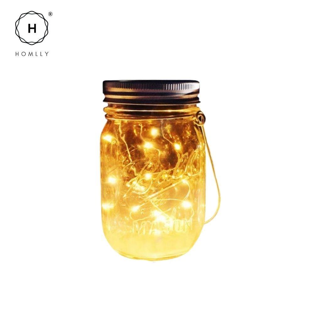 Homlly Solar Mason Jar Fairy LED Lights (X2 PCS)