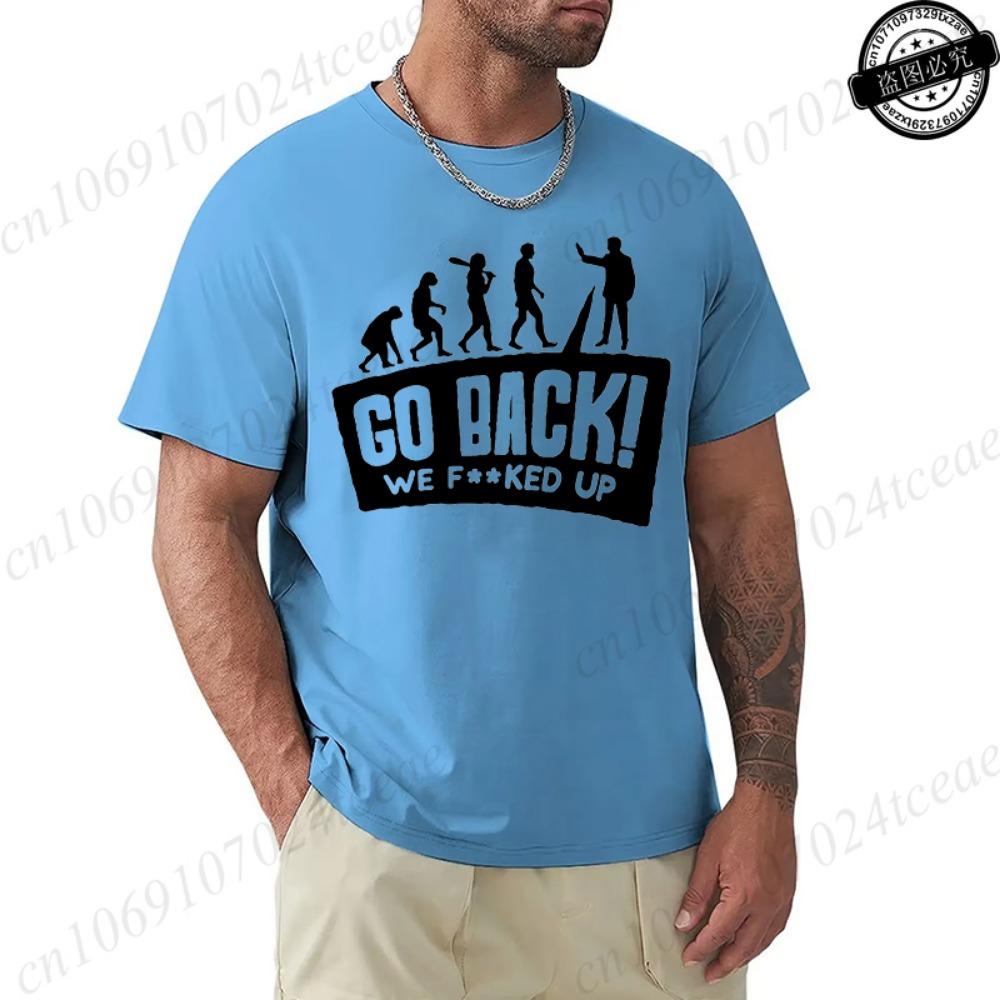 Evolution-Themen-Humor-Print Herren-T-Shirt Kleidung Übergroßes Humorvolles Grafik-T-Shirt für Damen Oberteile T-Shirts Hip Hop Streetwear