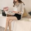 Women Shirt Striped Print V-neck 3/4 Sleeves V Neck Elegant Summer Women Working Clothes Streetwear