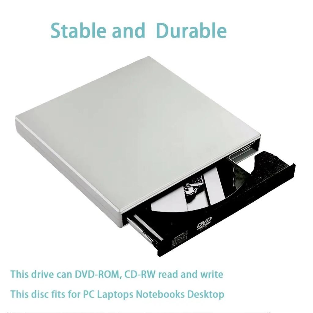 USB 2.0 External DVD ROM CD RW Burner Portable External DVD CD Drive Writer for Laptop