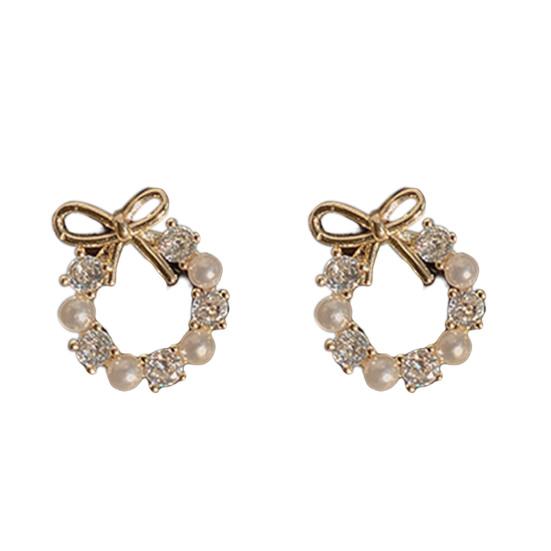 1 Paar Wolkenform Strasssteine Piercing Damen Ohrringe Herz Imitationsperlen Hänger