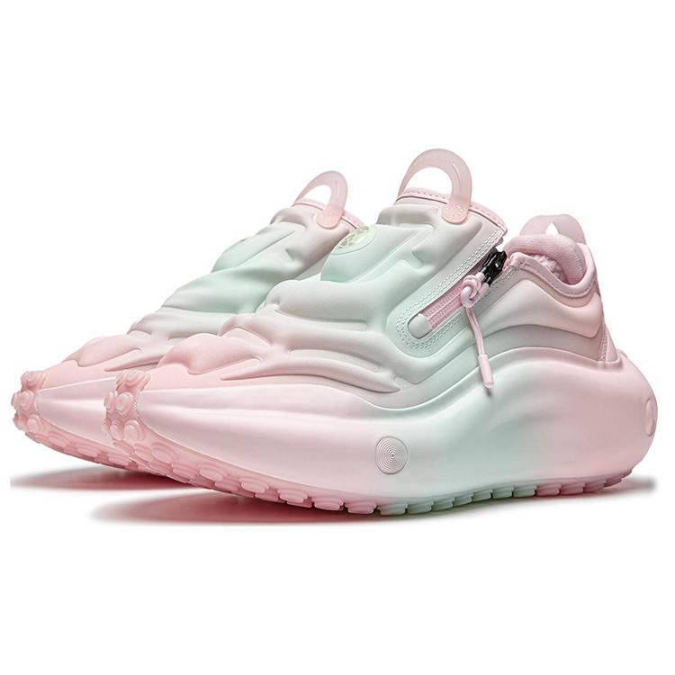 New LiNing Pangu Flow Cushioning, Abrasion Resistant, And Resilient Properties Low Top Casual Shoes Unisex Cotton Candy AZGS069-11