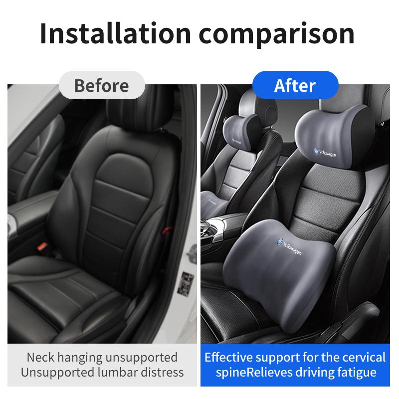 Valve Stems Caps Car Neck Pillow Lumbar Cushion Relieve Fatigue Seat Support Pillow For Volkswagen VW Scirocco Passat Polo B5 B6 zd5