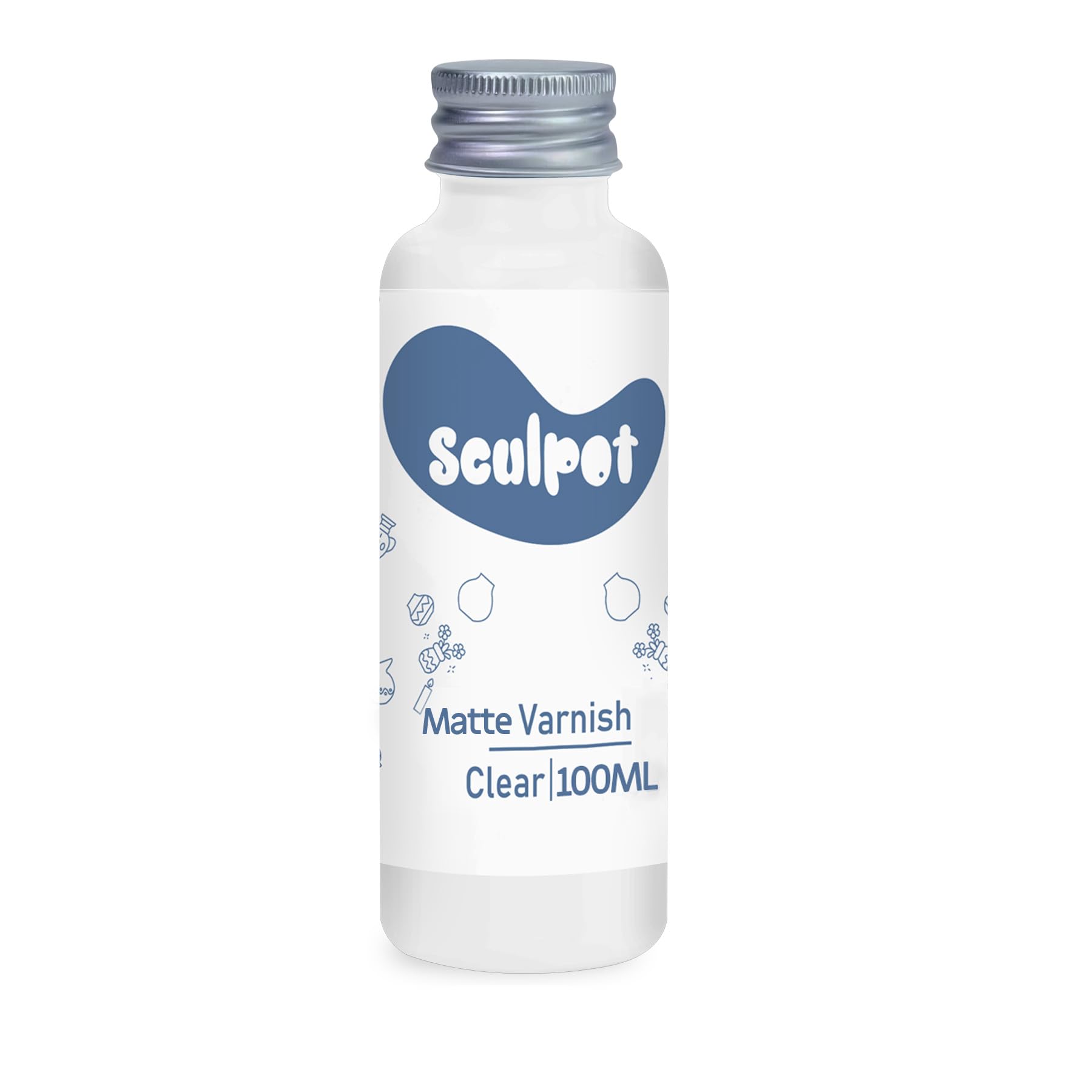 

100 мл Глина для сушки на воздухе Глиняный лак для сушки на воздухе Водостойкий и устойчивый к царапинам Дизайн для глазури для глины для сушки на воздухе, Глина, Устойчивый, (Матовый лак)