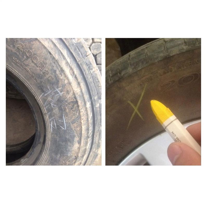 Waterproof Tire Paint Pen Automotive Marking Pen White Yellow Rainproof Car Decorations Oil-Based Automotive Tire Painting Tools