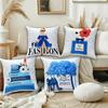 Parisian Women'S Fashion Digital Printing Pillow Cover Short Plush Suitable Living Rooms Bedrooms Sofas Throw Cushion Cover
