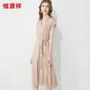 HangYuanXiang Elegant Mulberry Silk Mid-Length Dress