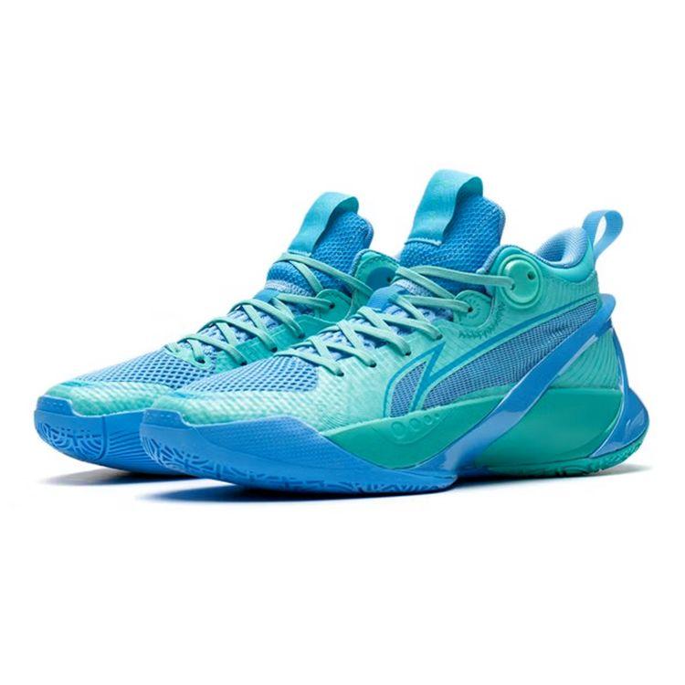 Li Ning Sonic 10 V1 Shock Absorbing Wear Resistant Mid Top Basketball Shoes Kids sneakers Fluorescent-Jade-Green YKBS022-3