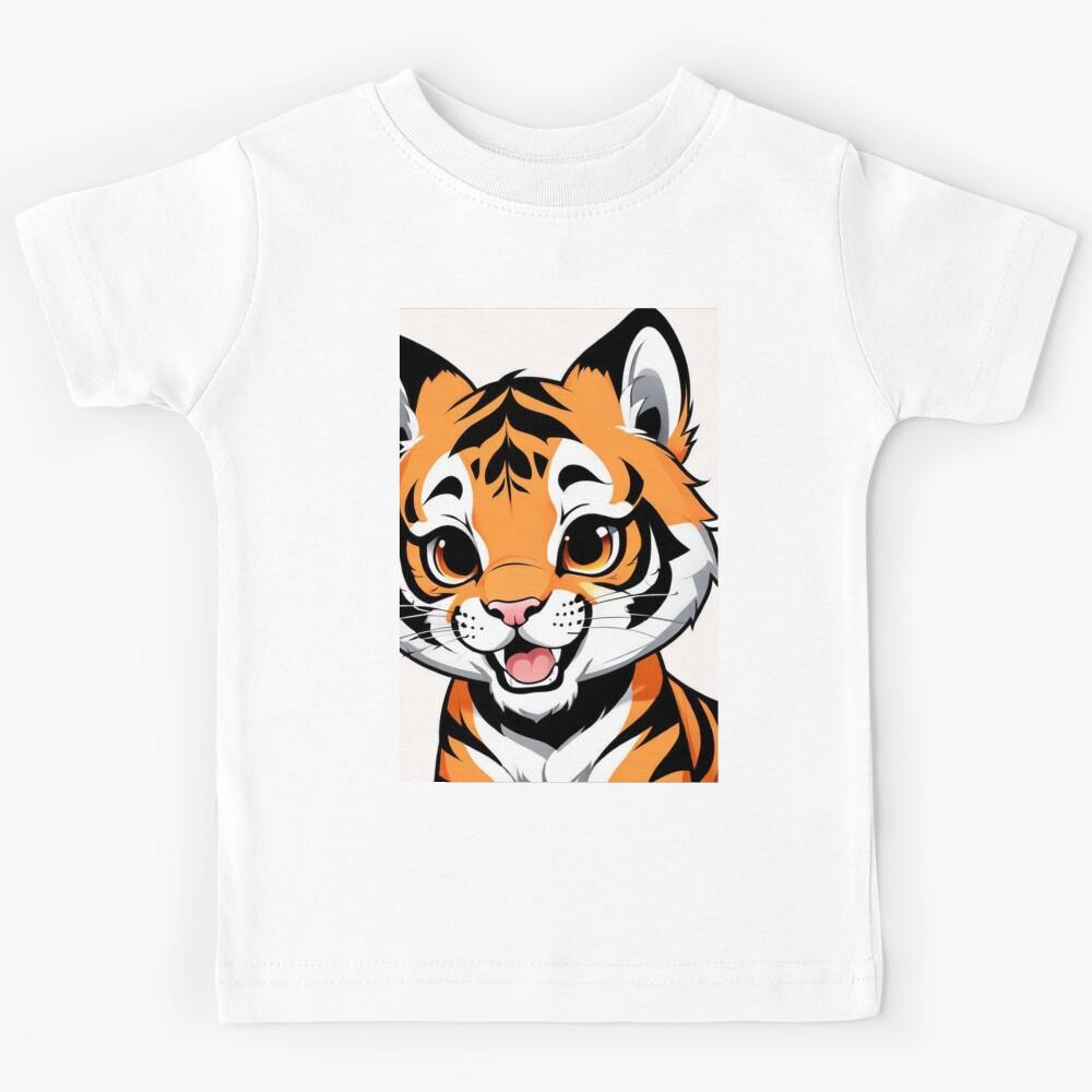 Art - Cartoon Tiger, Children s Illustration Kids T-Shirt 170