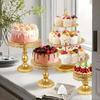 Golden Lace Iron Cake Stand Perfect for Wedding and Party Dessert Tables Vintage Design for Special Celebrations and Events