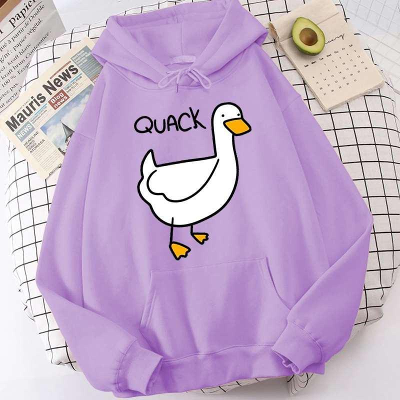 Süßer Enten Hoodie Modischer Druck Damen Freizeit Pullover Hoodies Winter Herbst Sweatshirt Teenager Hoodie