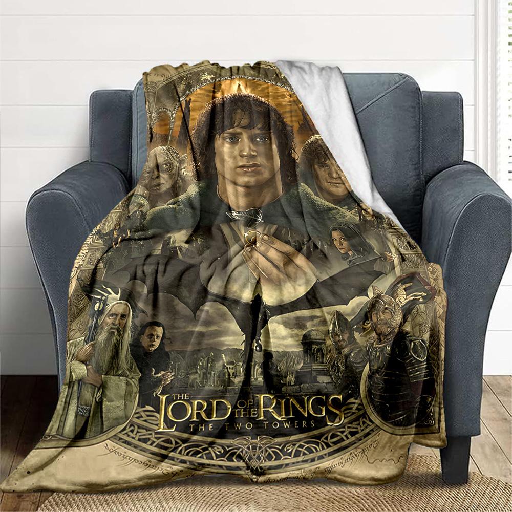 1pc Lord of the Rings Blanket Lightweight Flannel Throw For Sofa, Bed, Travel, Livingroom, Office, Couch, Chair, And Bed
