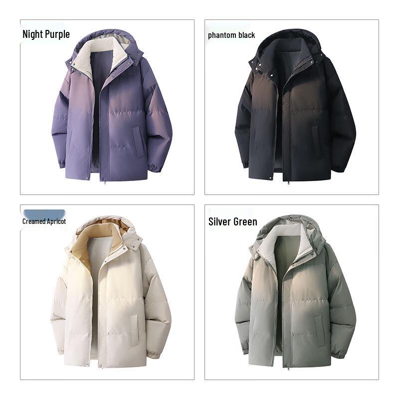 ROMON Men's Thickened Detachable Hooded Padded Jacket