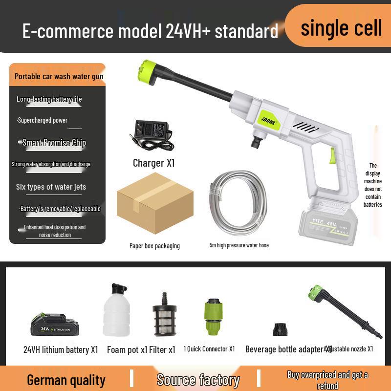 High-Power Wireless Electric Car Wash Gun with Lithium Battery