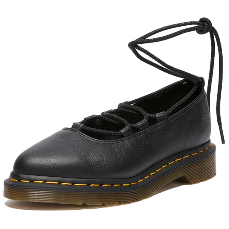 Dr. Martens Elphie II Leather Comfortable Versatile Flat Mary Jane Shoes Women Shoes Black 40683001