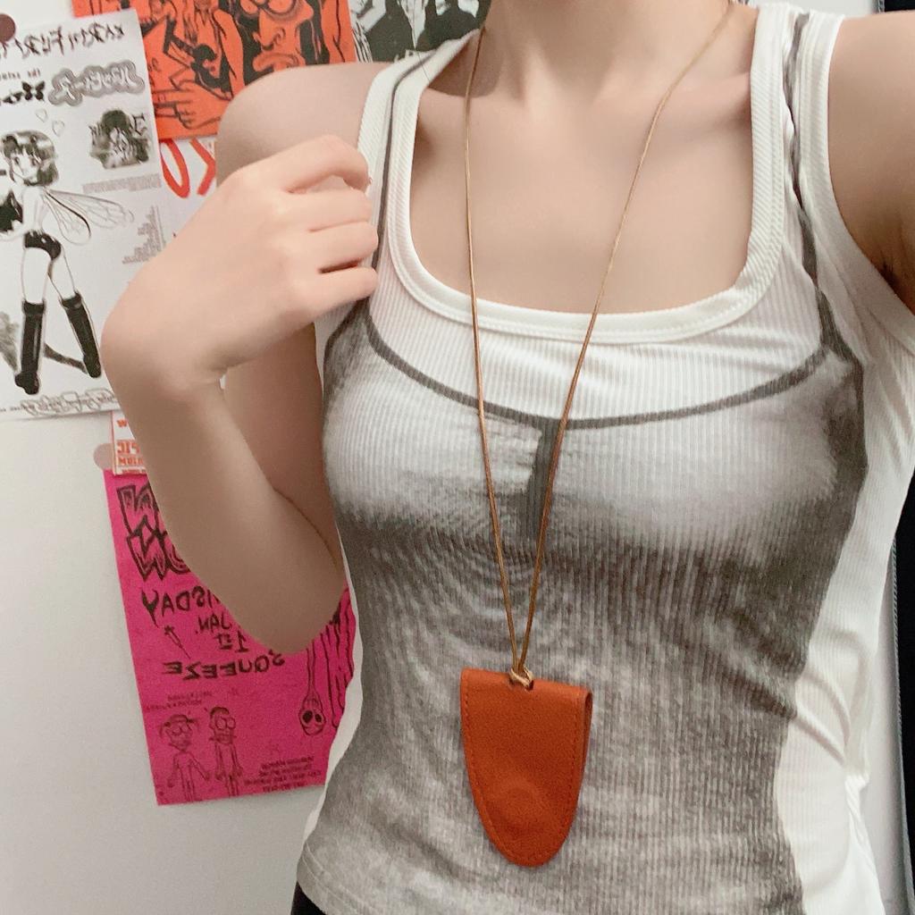 Premium Sweater Chain Titanium Steel Comb Necklace Women'S Silver Small Long Pendant Vintage Niche Design Accessories
