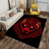 "Red Wolf Head Pattern Carpet with Mandala Design On Black Background" Suitable for Use As an Anti-slip for Living Room Bedroom Sofas