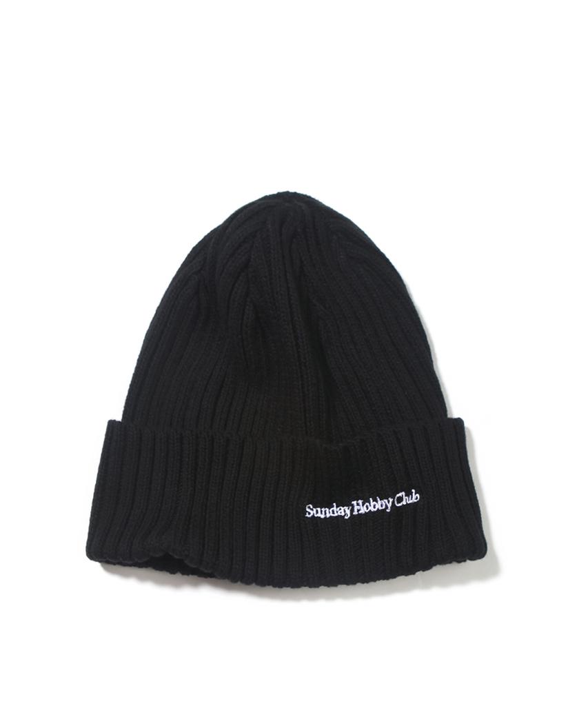 SUNDAY HOBBY CLUB Cotton Signature Logo Beanie - Black