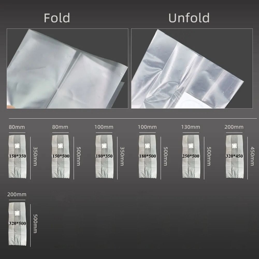 50pcs PP Mushroom Planting Bag 0.2um Filter Clear Edible Mushroom Breathable Bag Tissue Culture Bag Indoor Gardening